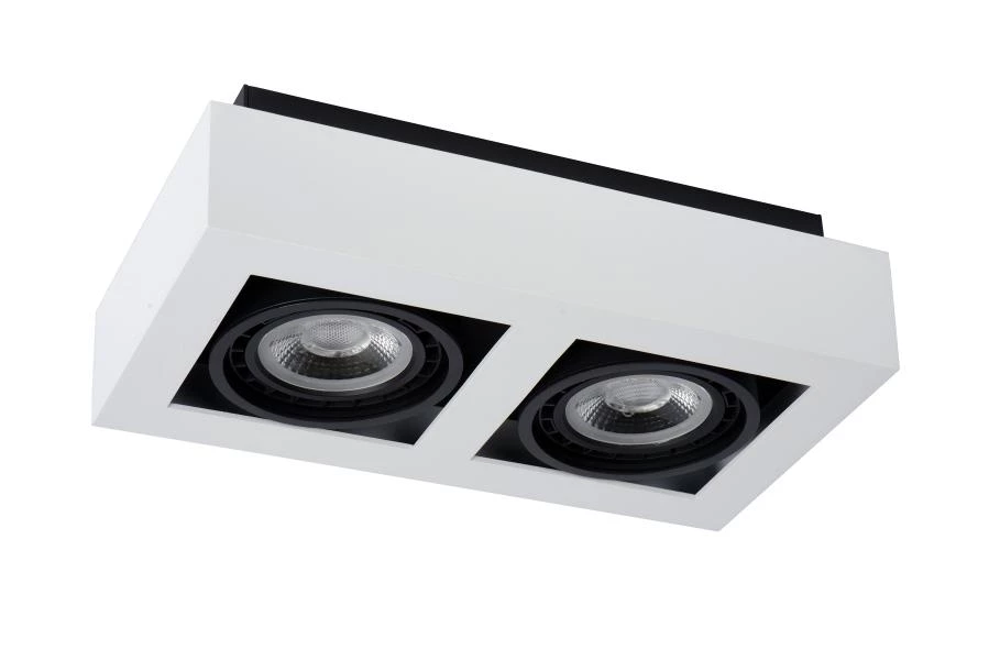 Lucide ZEFIX - Spot plafond - LED Dim to warm - GU10 - 2x12W 2200K/3000K - Blanc - éteint